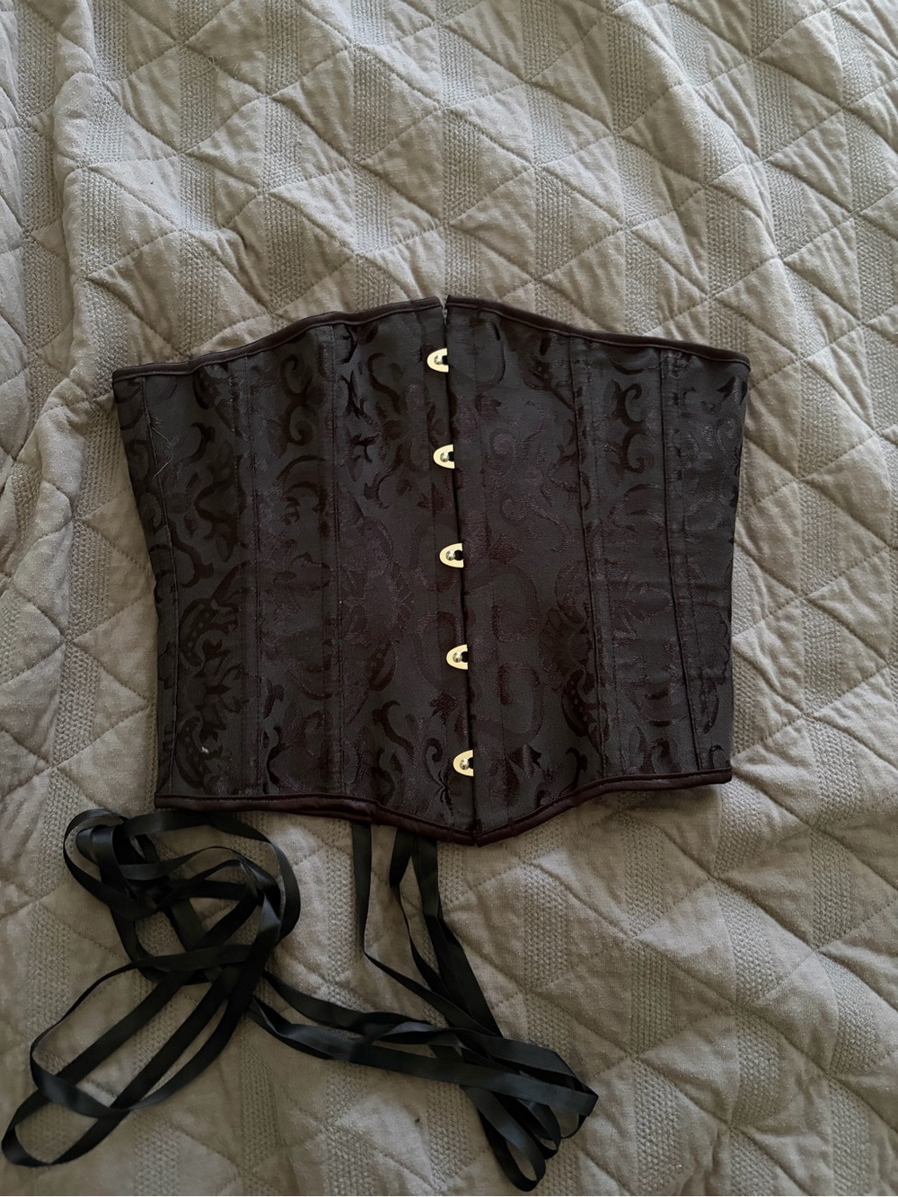 Black Lace-Up Waist Corset